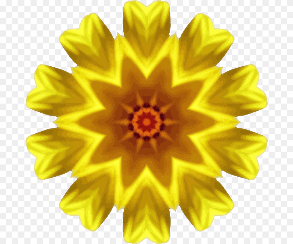 Sunflower Kaleidoscope Construction Paper, Dahlia, Flower, Plant, Petal Free Png Download