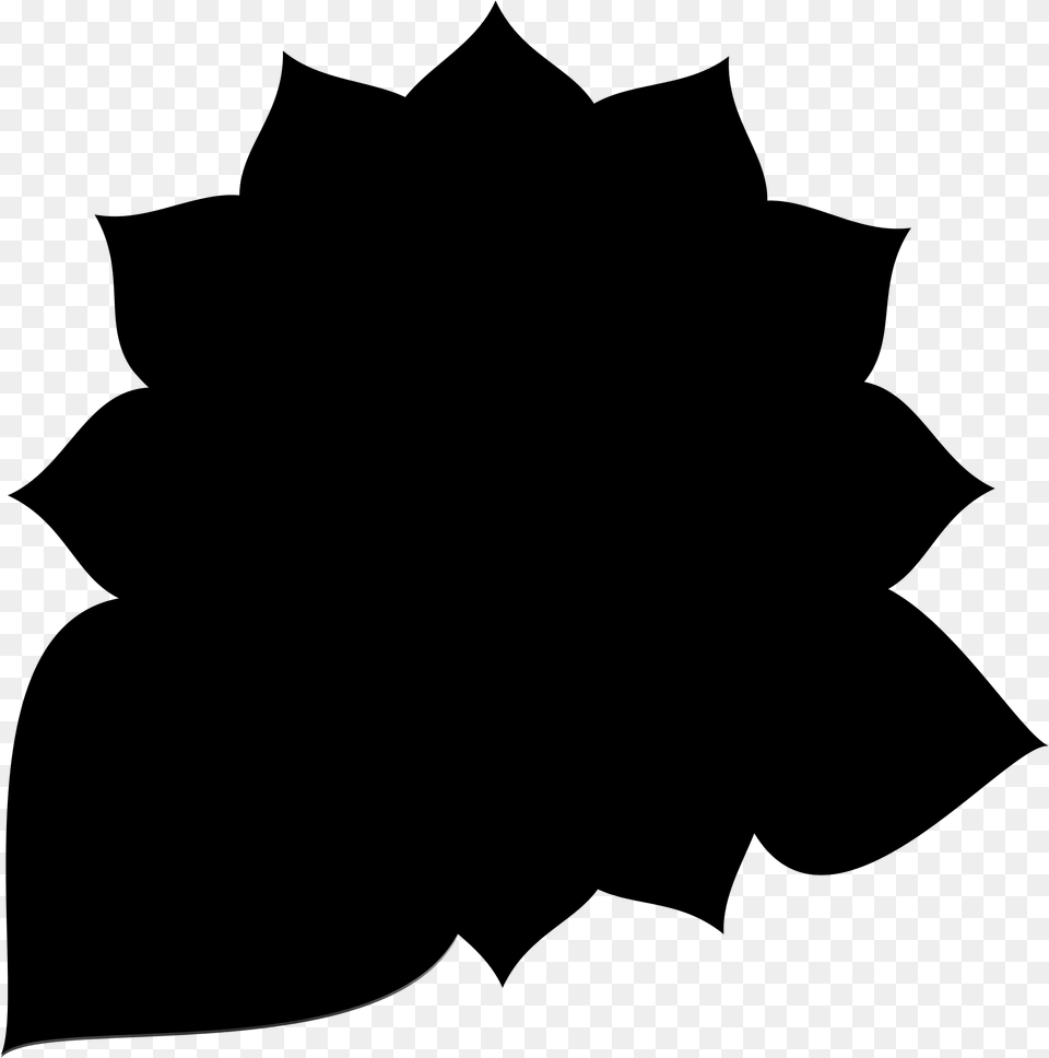 Sunflower Silhouette, Gray Free Transparent Png