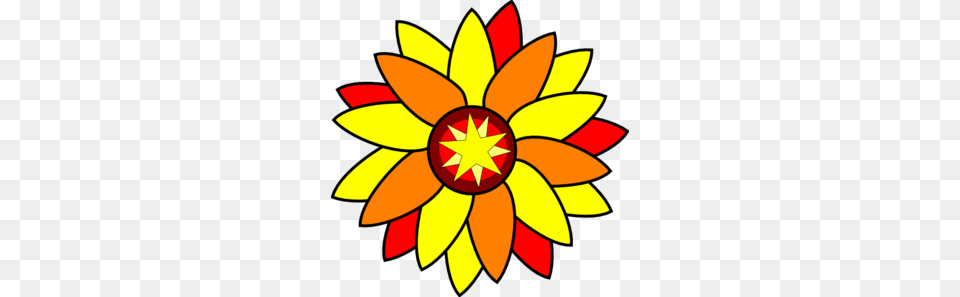 Sunflower Star Tatto Clip Art, Dahlia, Flower, Plant Free Transparent Png