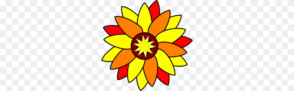 Sunflower Star Tatto Clip Art, Dahlia, Flower, Plant, Symbol Free Png
