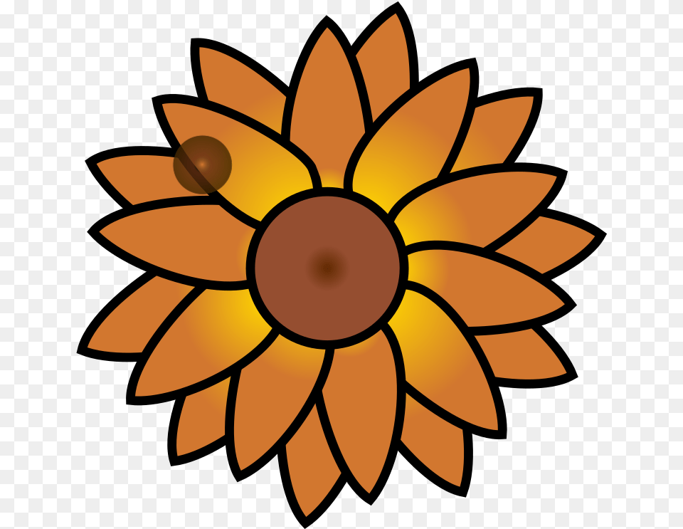 Sunflower Svg Clip Art For Web Easy Simple Sunflower Drawing, Dahlia, Daisy, Flower, Plant Png Image