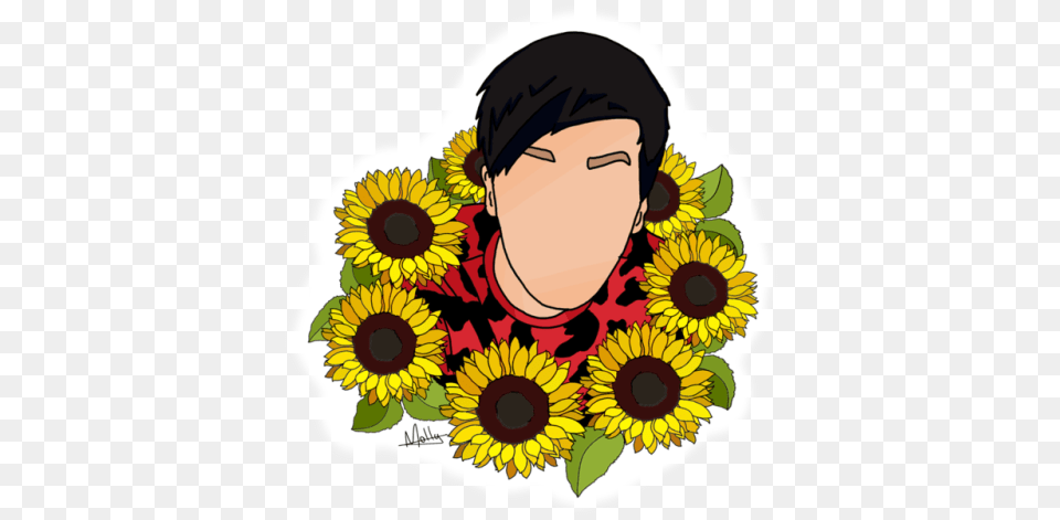 Sunflower Tumblr 6 Image Drawing Sunflowers Aesthetic, Flower, Plant, Baby, Person Free Png Download