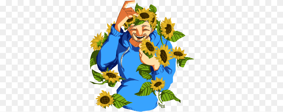 Sunflower Tumblr Illustration, Plant, Flower, Garden, Gardener Png Image