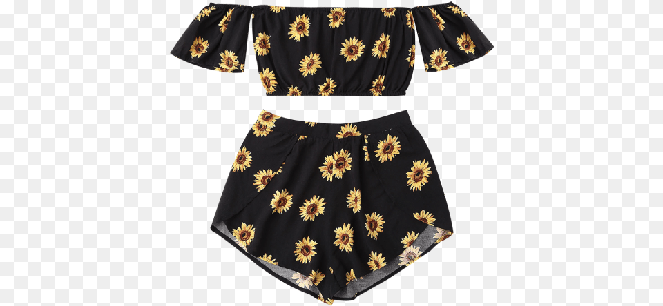 Sunflower Two Piece, Beachwear, Clothing, Skirt, Blouse Free Transparent Png