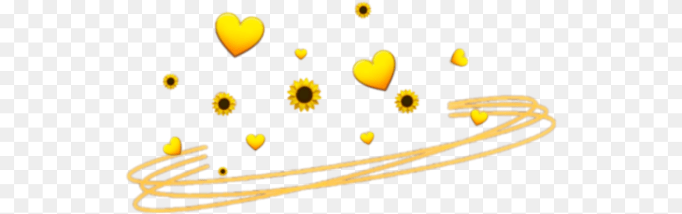 Sunflower Yellow Heart Crown Tumblr, Flower, Petal, Plant, Pollen Free Png