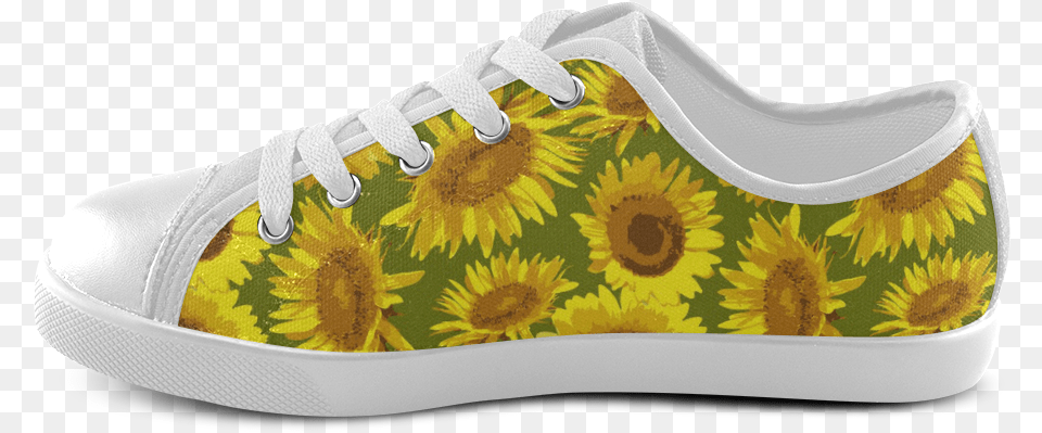 Sunflowers On Green Background Canvas Kid S Shoes, Clothing, Footwear, Shoe, Sneaker Free Png Download