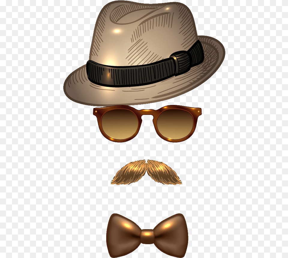 Sunglasses Fedora Moustache Avatar Hat Man Clipart Portable Network Graphics, Accessories, Formal Wear, Tie, Clothing Png Image