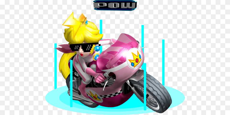 Sunglasses Peach Shakes Off The Pow Block Princess Peach Mach Bike, Helmet, Art, Graphics, Vehicle Png