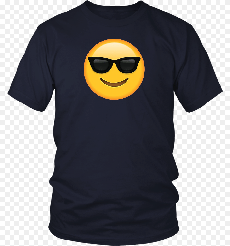 Sunglasses Smile Face Emoji Shirt Right T Shirt, Clothing, T-shirt, Accessories Png