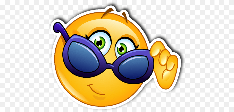 Sunglasses Smiley Emoji Vinyl Die Cut Sticker Smiley Sunglasses, Accessories Free Png Download