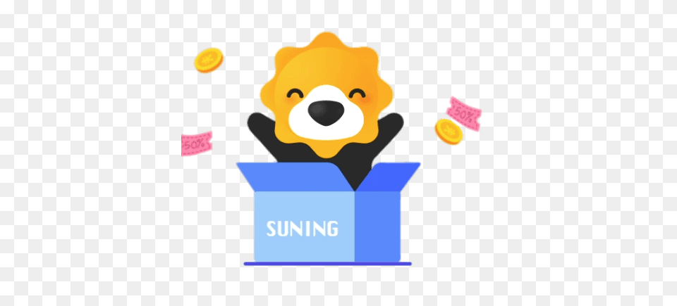 Suning Lion Coming Out Of Box, Animal, Canine, Dog, Mammal Png