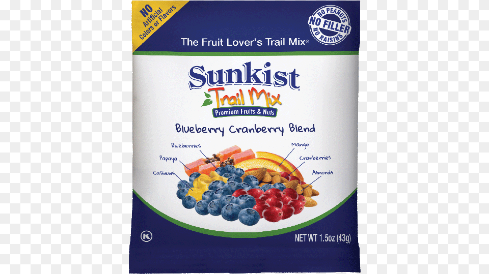 Sunkist Trail Mix Strawberry Banana Blend, Berry, Blueberry, Food, Fruit Png Image
