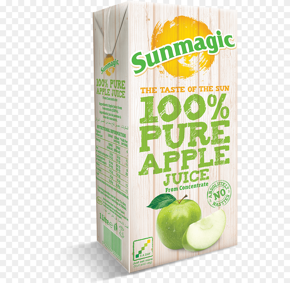 Sunmagic 1l 100 Pure Apple Juice Recap Granny Smith, Beverage, Food, Fruit, Plant Free Png Download