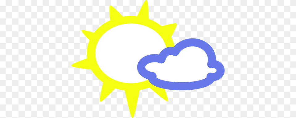 Sunny With Some Clouds Weather Symbol Vector Image, Sun, Sky, Nature, Outdoors Free Png Download