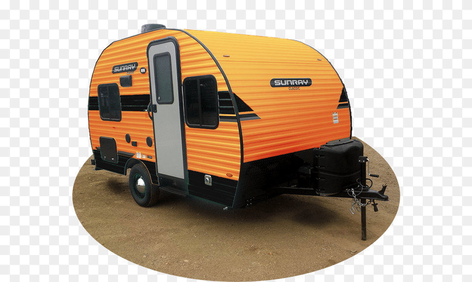 Sunray 149 Orange Travel Trailer, Transportation, Van, Vehicle, Caravan Free Png