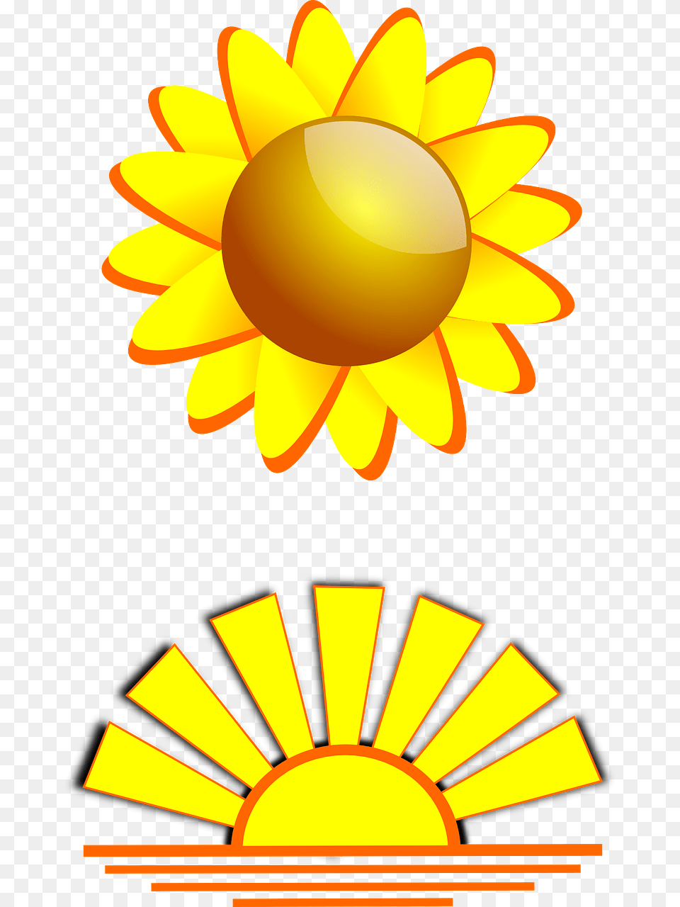 Sunrise And Sunset Clipart, Flower, Plant, Daisy, Sunflower Free Png Download