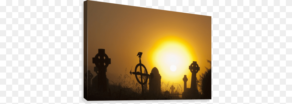 Sunrise At Aghadoe Heights Graveyard With Silhouetted Aghadoe Heights Hotel Amp Spa, Cross, Sky, Outdoors, Nature Png