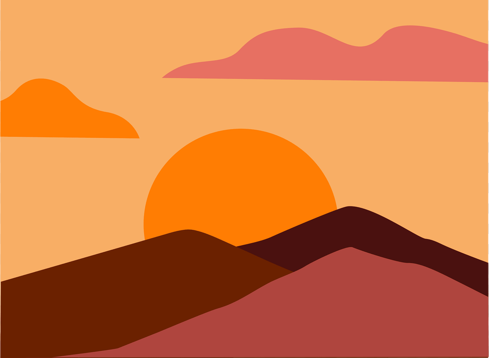Sunrise Clipart, Mountain, Nature, Outdoors, Sky Png Image
