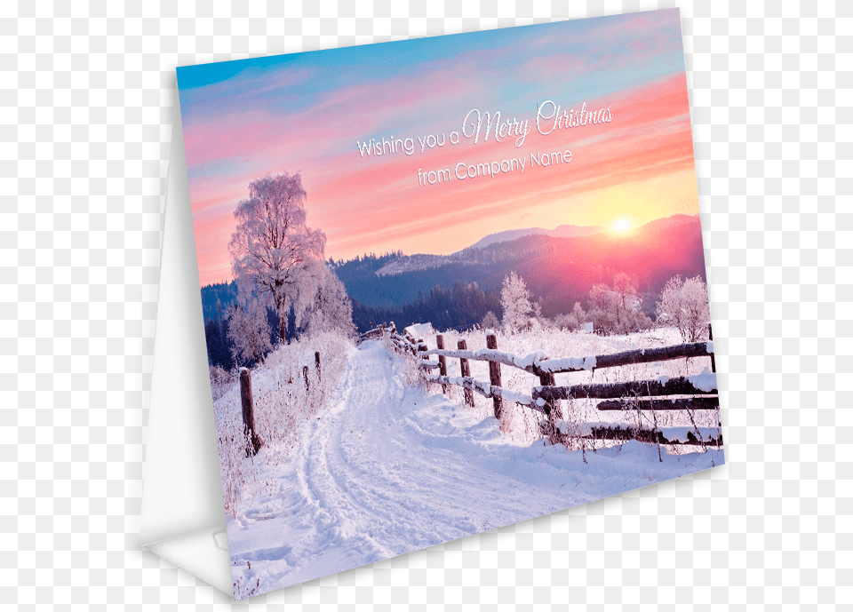 Sunrise In Winter Personalised Calendar Snow Bridge, Nature, Outdoors, Scenery, Sky Png Image