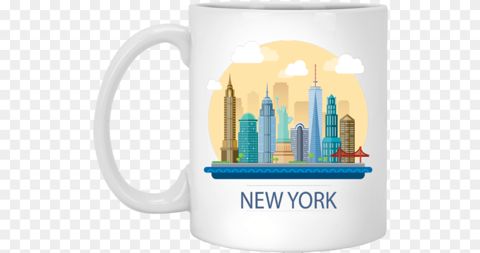 Sunrise New York Skyline Wanna Go To A Pumpkin Patch Watch Horror Movies Drink, Cup, Beverage, Coffee, Coffee Cup Free Png