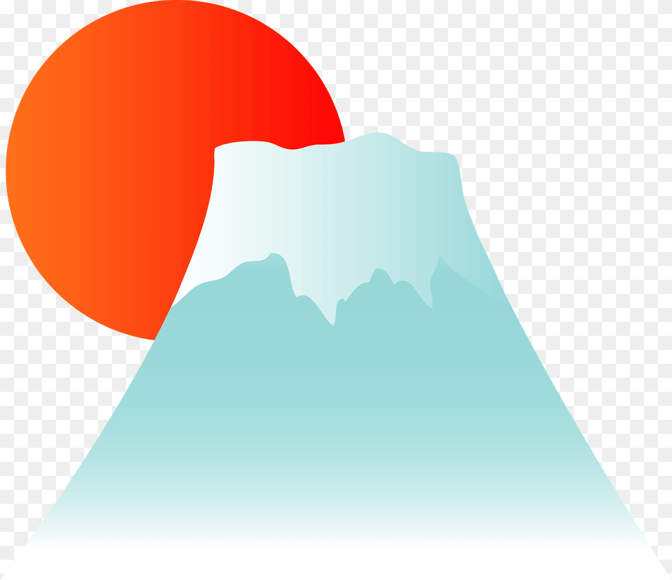 Sunrise Over Mount Fuji Clipart, Mountain, Ice, Outdoors, Nature Png