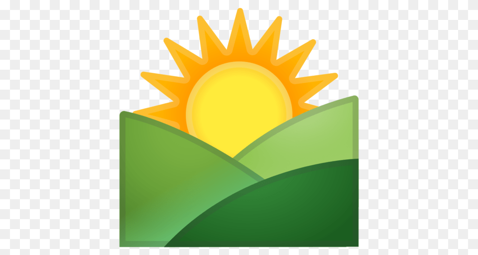 Sunrise Over Mountains Emoji, Flower, Plant, Nature, Outdoors Free Png