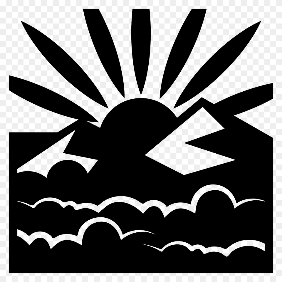 Sunrise Over Mountains Emoji Clipart, Logo, Emblem, Symbol, Blade Free Png