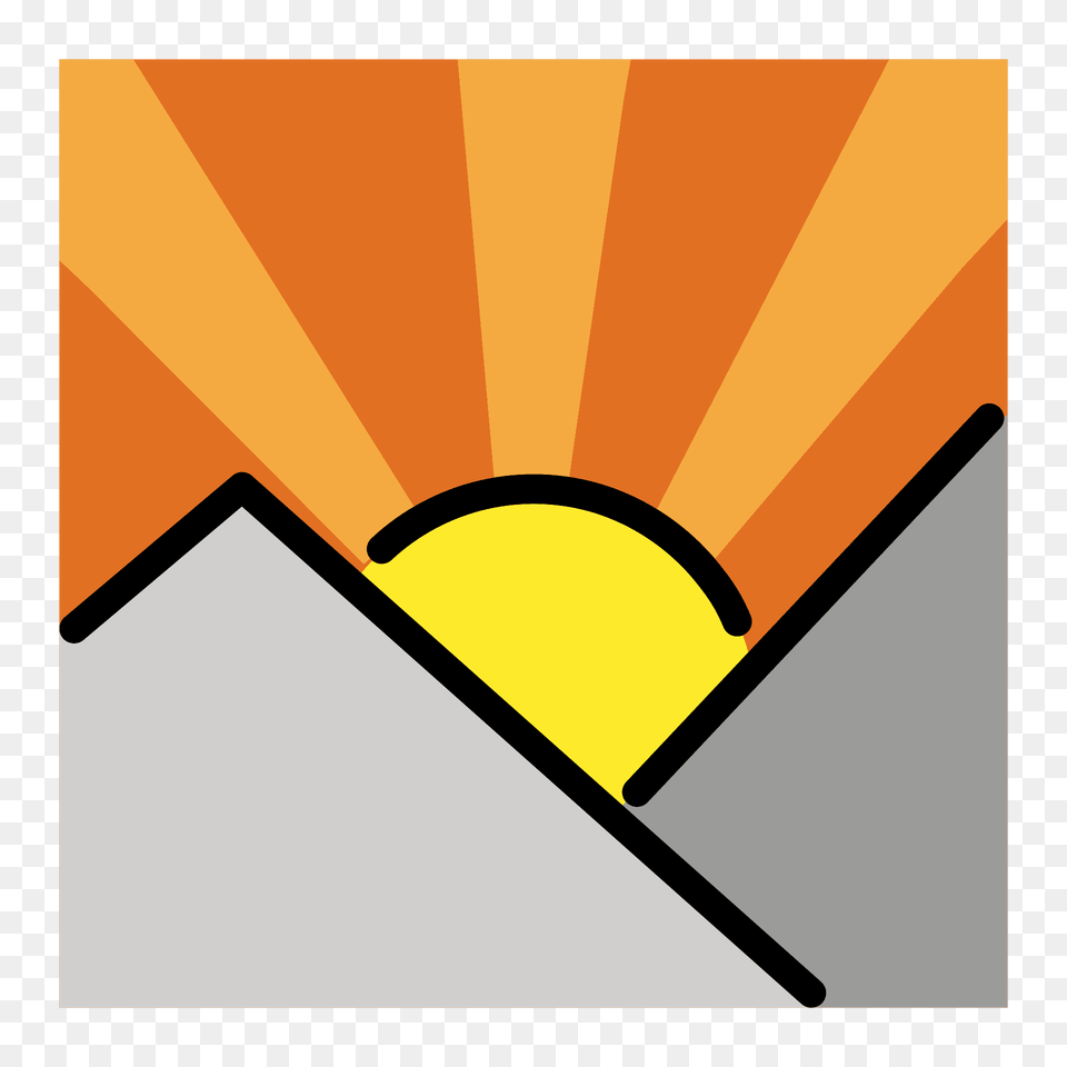 Sunrise Over Mountains Emoji Clipart, Nature, Outdoors, Sky, Lighting Free Png