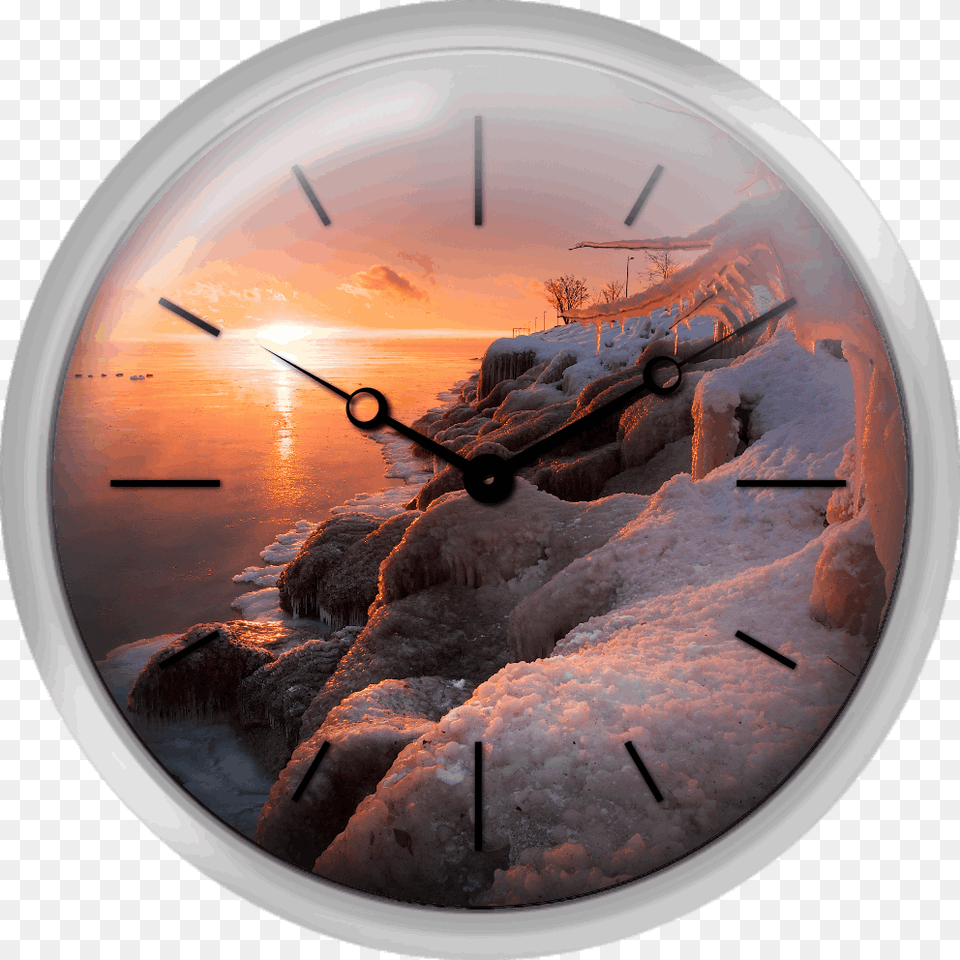 Sunrise With Icicles Tapety Wschd Soca Zima, Clock, Analog Clock Free Transparent Png