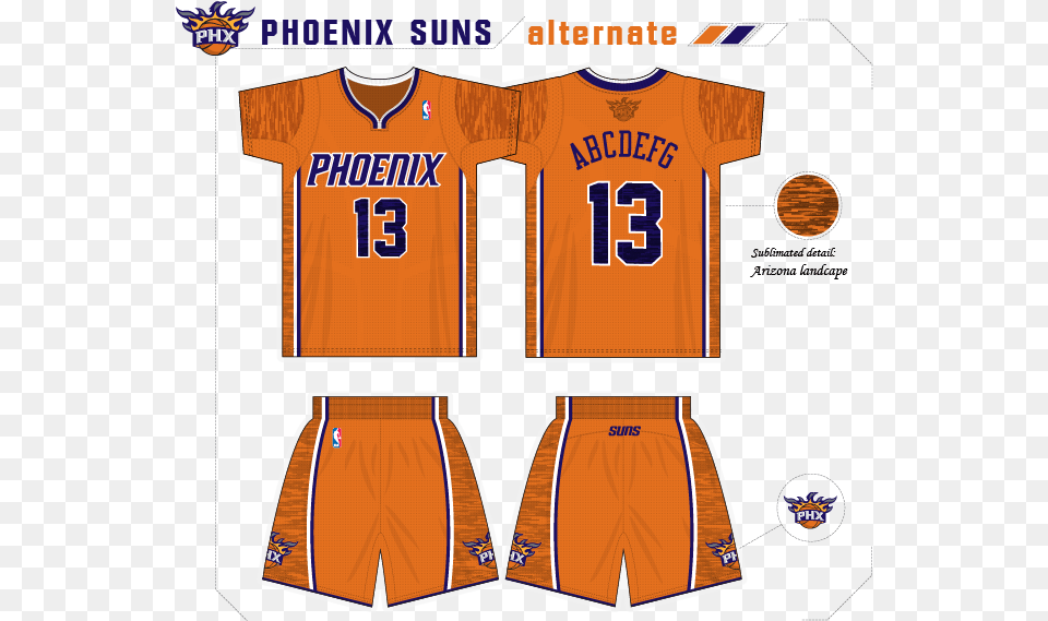 Sunsconcept 1 Phoenix Suns, Clothing, Shirt, Shorts, Jersey Png Image