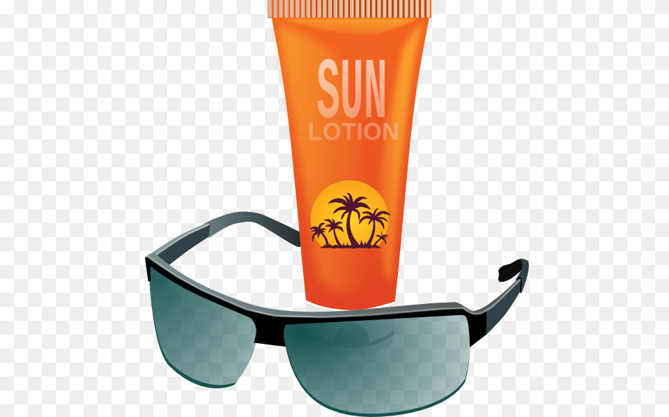Sunscreen And Sun Glasses, Bottle, Cosmetics, Smoke Pipe Png Image
