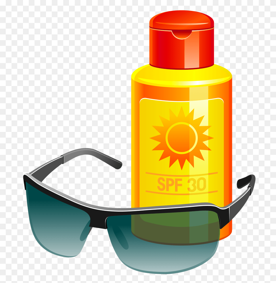 Sunscreen Lotion And Sunglass Vector Gallery, Accessories, Bottle, Cosmetics, Sunglasses Free Png Download