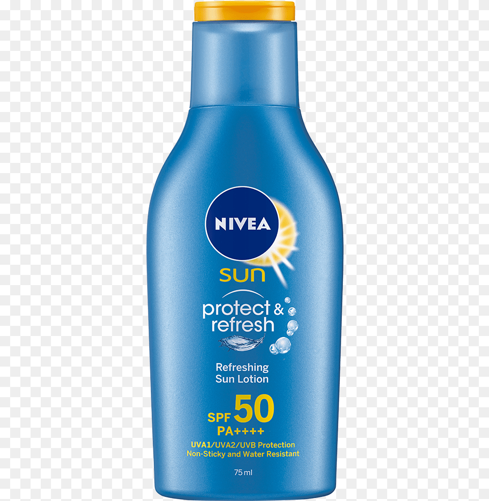 Sunscreen Nivea Protect And Refresh, Bottle, Cosmetics, Perfume Png