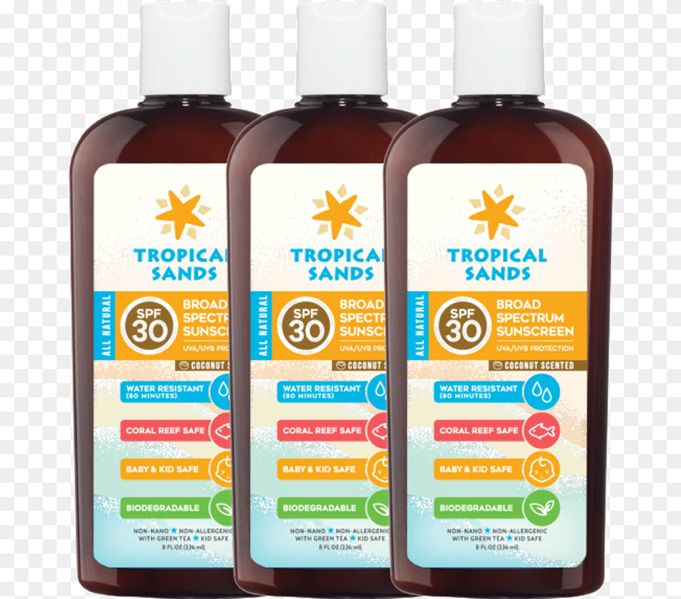 Sunscreen Tropical Safe After Sun, Bottle, Cosmetics, Perfume, Lotion Free Transparent Png