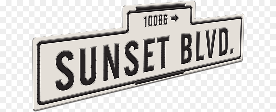 Sunset Boulevard Signage, License Plate, Transportation, Vehicle, Symbol Png Image