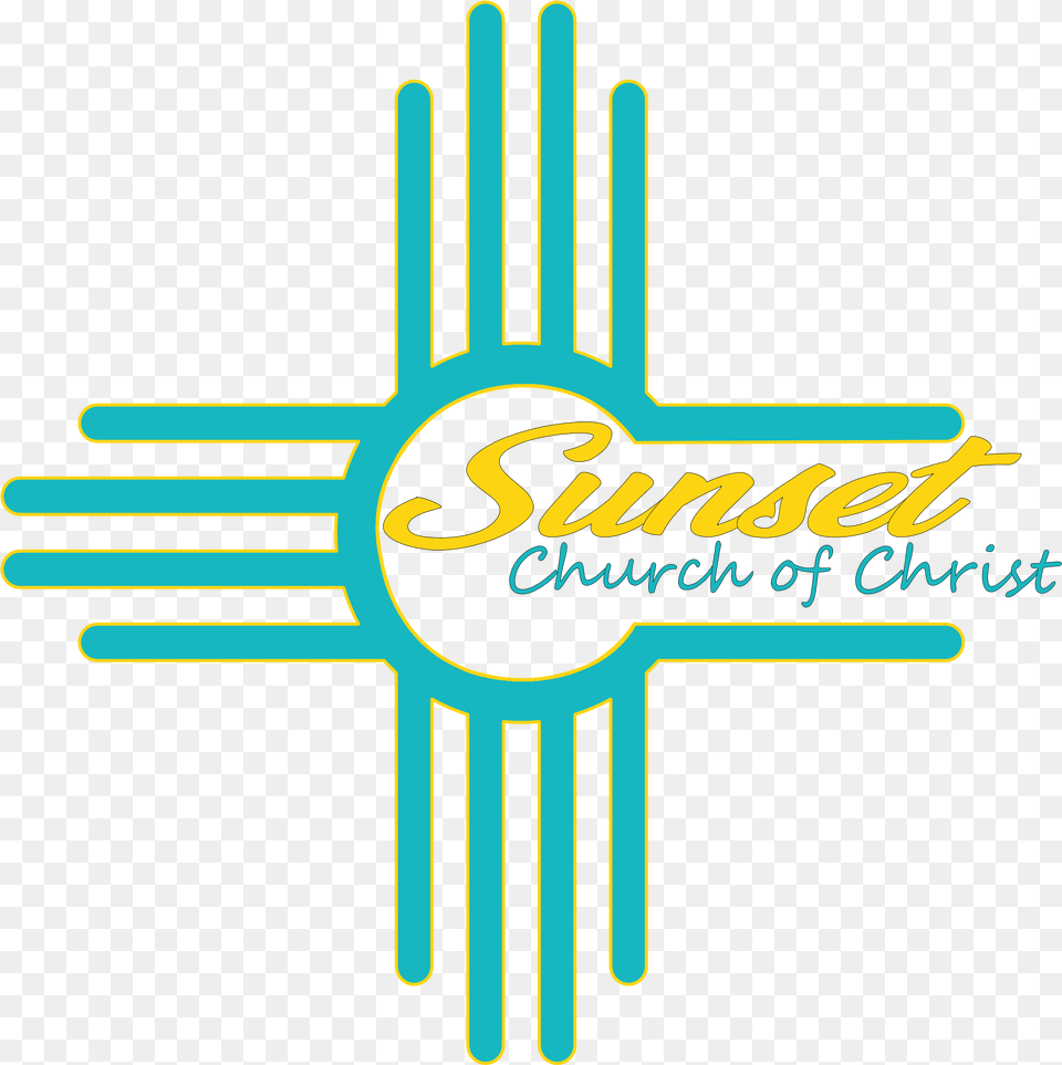 Sunset Church Of Christ Sign, Logo, Cross, Symbol, Light Png Image