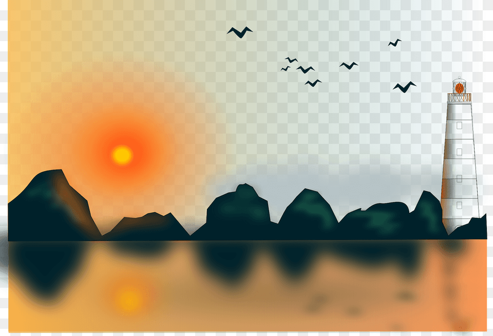 Sunset Clipart, Sky, Outdoors, Nature, Animal Free Png