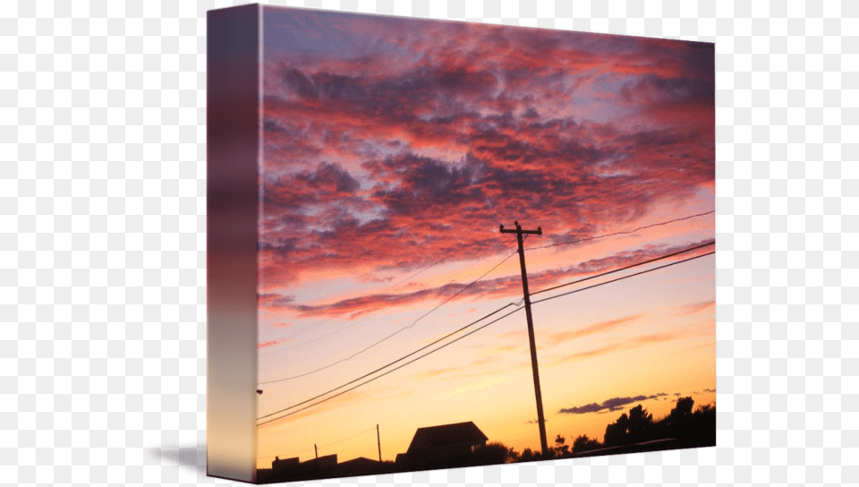 Sunset Clouds With Telephone Pole Sunset Clouds With Telephone Pole, Nature, Outdoors, Sky, Utility Pole Free Transparent Png