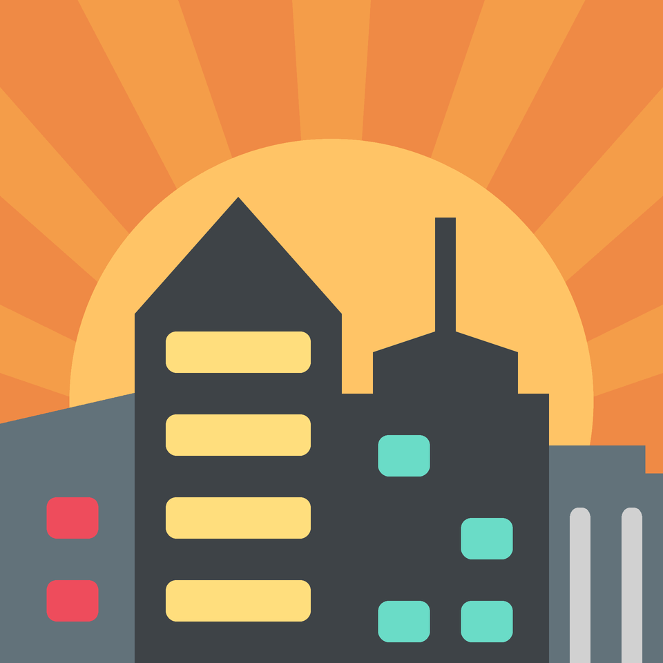 Sunset Emoji Clipart, City, Nature, Outdoors, Sky Png Image
