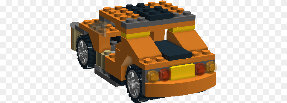 Sunset Minifig Car W Roof Bricksafe Model Car, Machine, Wheel, Bulldozer, Tow Truck Png Image