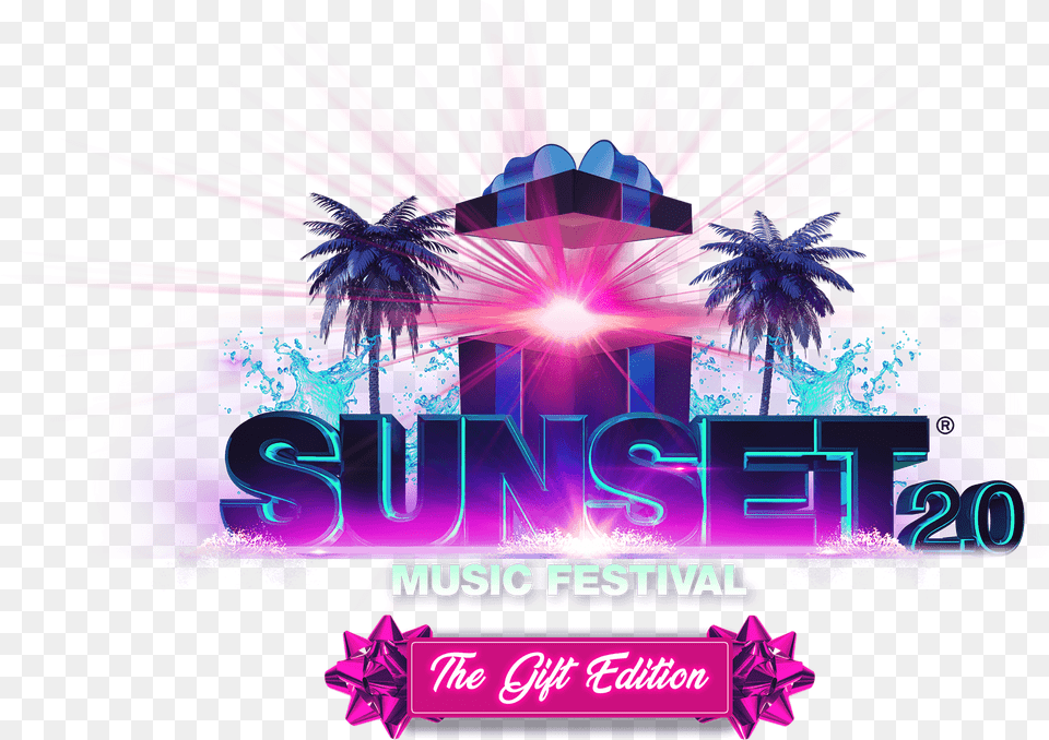 Sunset Music Festival 2020 Graphic Design, Purple, Light, Advertisement Free Png