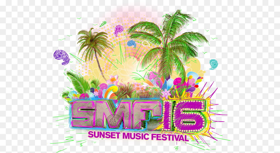 Sunset Music Festival Smf 2016 Header Sunset Music Festival, Advertisement, Poster, Carnival, Person Png Image