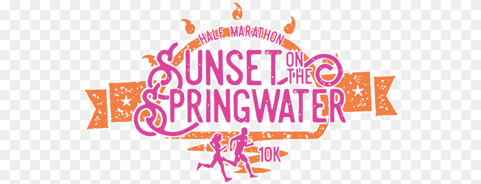 Sunset On The Springwater Half Marathon 10k Calligraphy, Sticker, Person, Baby, People Png Image
