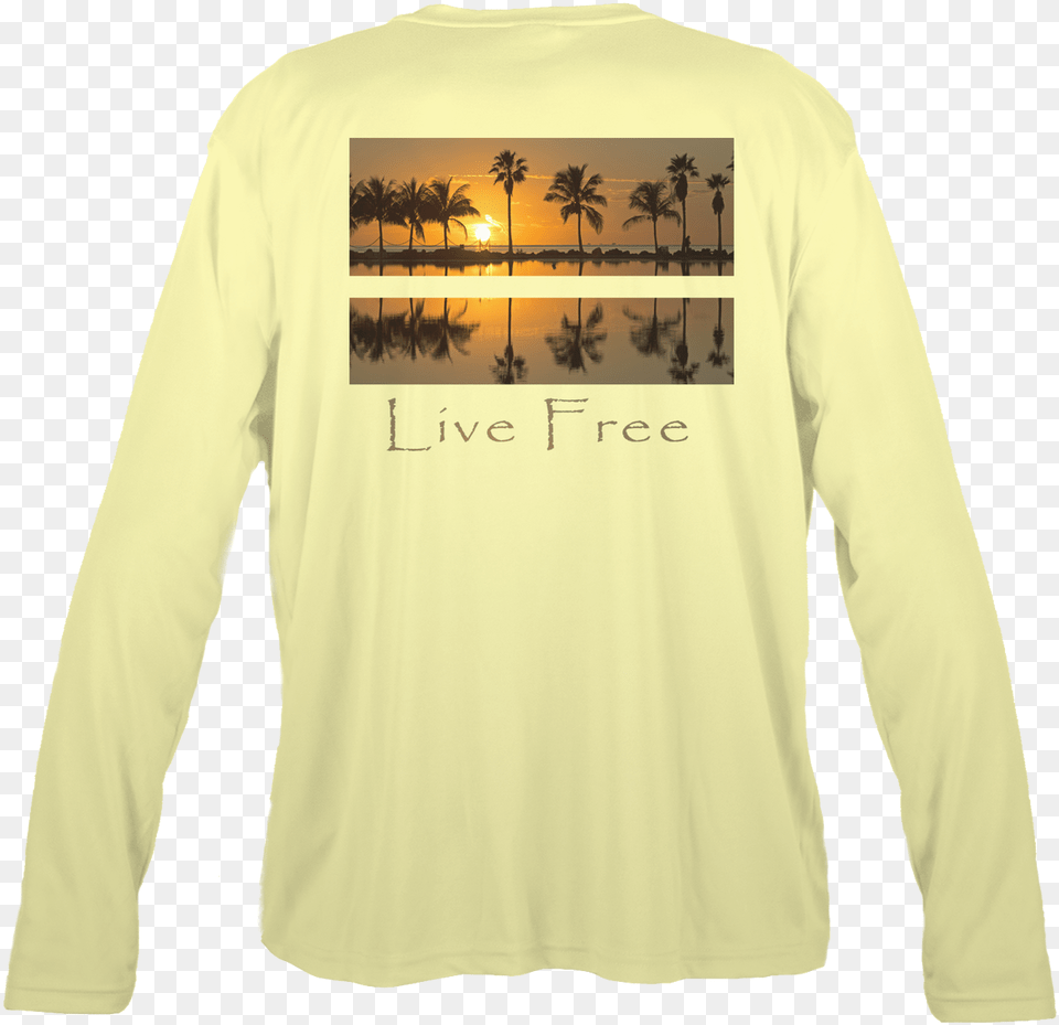 Sunset Palms Men S Long Sleeve Solar Performance Shirt Long Sleeved T Shirt, Clothing, Long Sleeve, T-shirt Png
