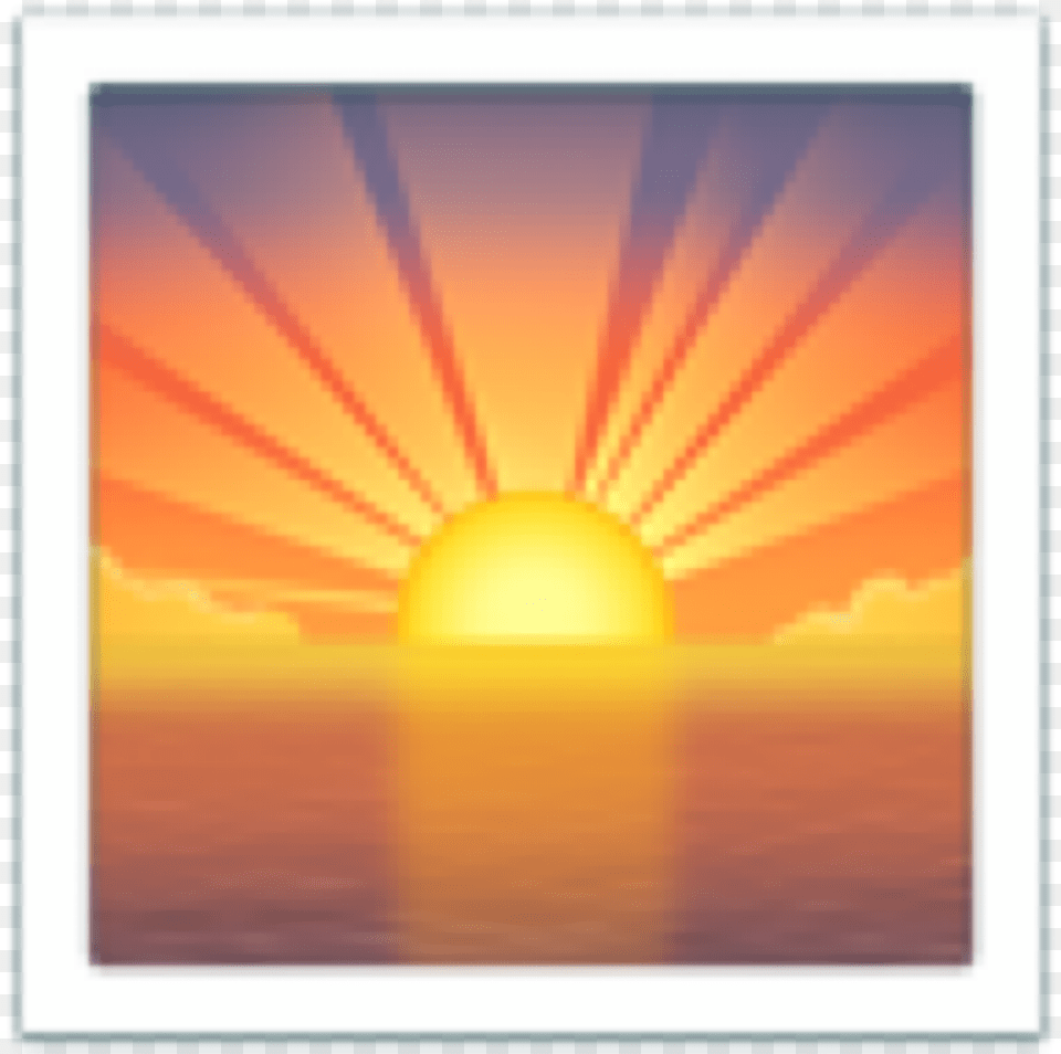 Sunset Polaroid Frame Picture Square Emoji Cute, Outdoors, Sunrise, Sunlight, Sun Free Png