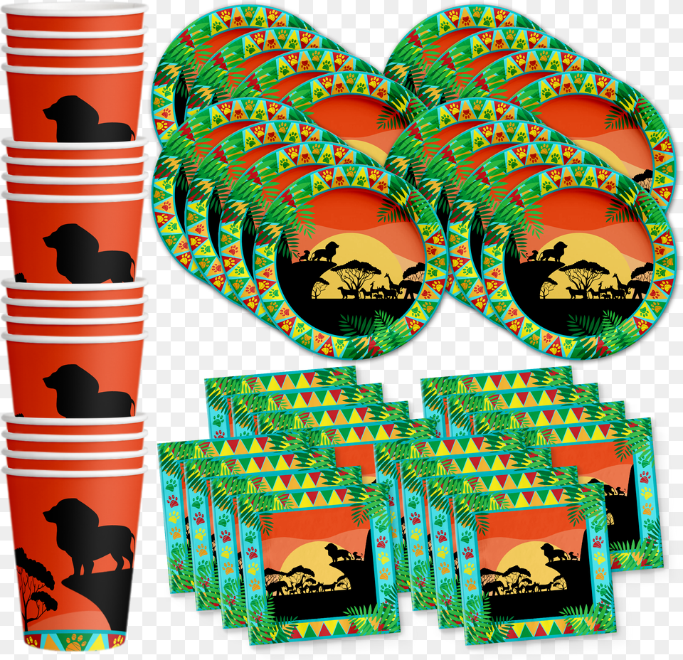 Sunset Safari Animals Birthday Party Tableware Kit, Cup, Disposable Cup Free Transparent Png