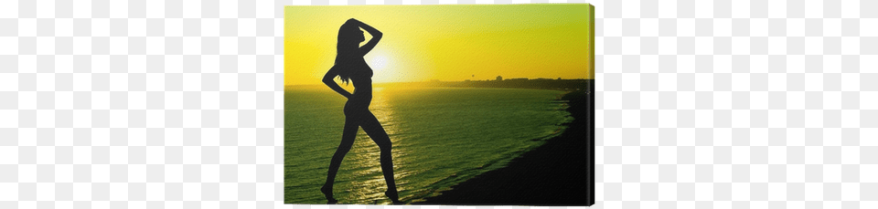 Sunset Sexy Nude Woman Silhouette Canvas Print Pixers Silhouette, Adult, Female, Person, Sunlight Free Png Download