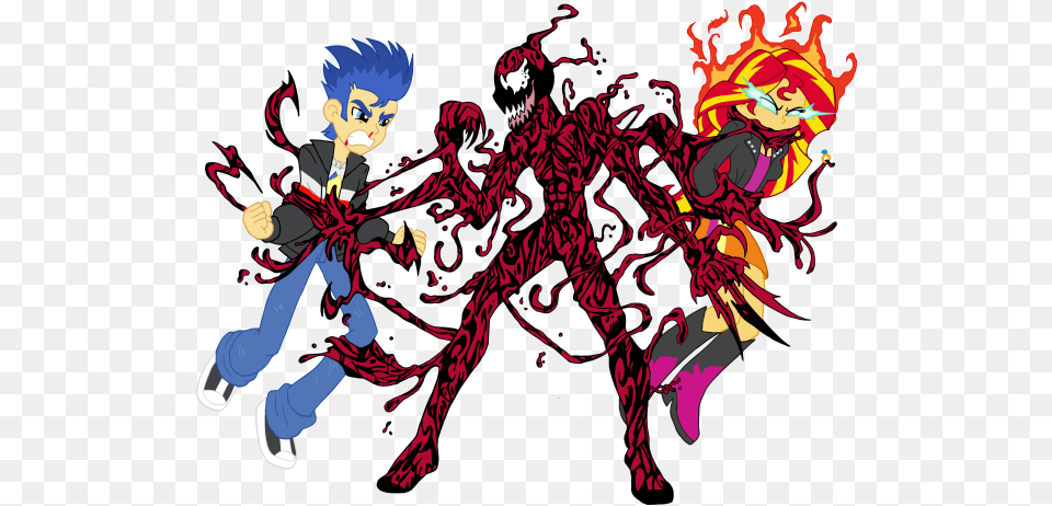 Sunset Shimmer And Carnage Image Spiderman X Sunset Shimmer, Publication, Book, Comics, Person Free Png