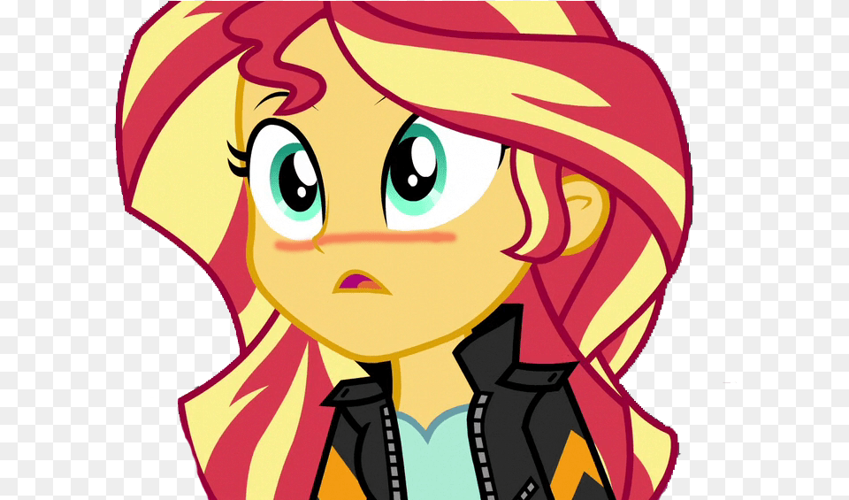 Sunset Shimmer Blushing By Sunset Shimmer Equestria Girl Blush, Book, Comics, Publication, Art Png