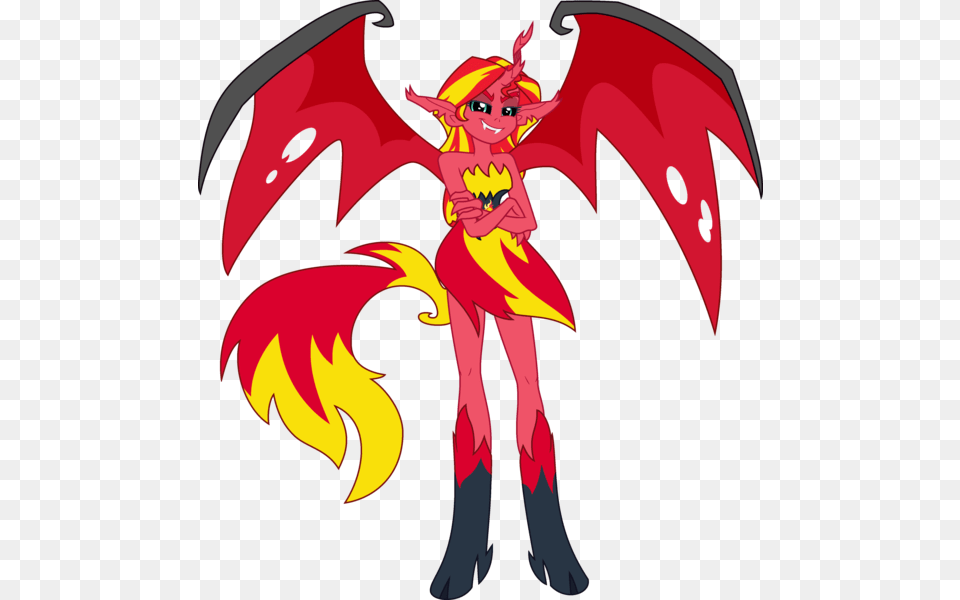 Sunset Shimmer Demon Wings, Adult, Female, Person, Woman Png Image